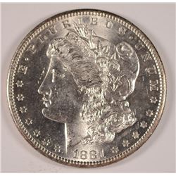 1881-S MORGAN SILVER DOLLAR, MS-63+