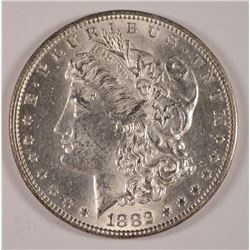 1882 MORGAN SILVER DOLLAR, MS-63 WHITE