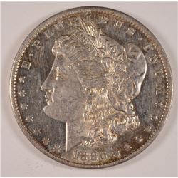 1886-O MORGAN SILVER DOLLAR, AU-58  FLASHY SEMI PL SURFACES