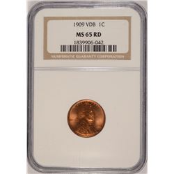 1909 VDB LINCOLN CENT NGC MS-65 RED !!!