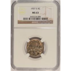 1937-S BUFFALO NICKEL NGC MS-63