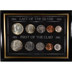 SET OF MINT ERROR COINS, ALL WITH CLIPPED EDGE: 1964 & 65  ( 10 ) COINS