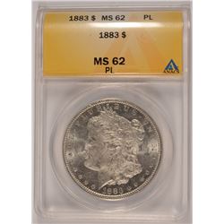 1883 MORGAN DOLLAR ANACS MS-62 PL