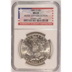 1883-O MORGAN DOLLAR NGC MS-63 MUSIC CITY COLLECTION