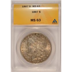 1887 MORGAN DOLLAR ANACS MS-63