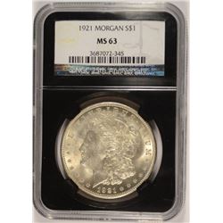 1921 MORGAN DOLLAR NGC MS-63