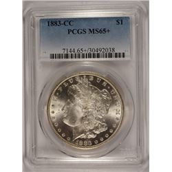 1883-CC MORGAN SILVER DOLLAR, NGC MS-65+