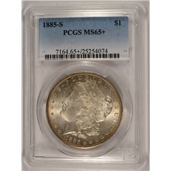 1885-S MORGAN DOLLAR, PCGS MS-65+   RARE! LOOKS LIKE A MS-66 WHICH=HUGE MONEY