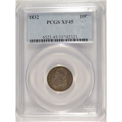 1832 CAPPED BUST DIME, PCGS XF-45