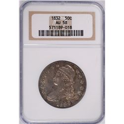 1832 CAPPED BUST HALF DOLLAR, NGC AU-58
