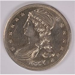 1837 CAPPED BUST HALF DOLLAR, MS-60