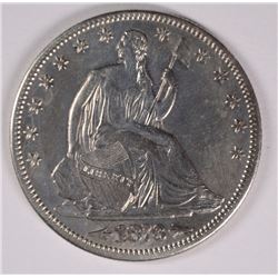 1873-CC SEATED HALF DOLLAR, AU++ WHITE!! RARE COIN!