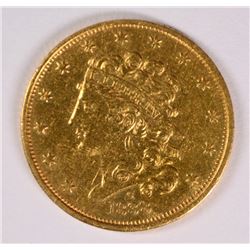 1838-C $2.50 GOLD, AU-55+  ULTRA RARE!!