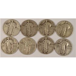 (8) 1930-S STANDING LIBERTY QUARTERS