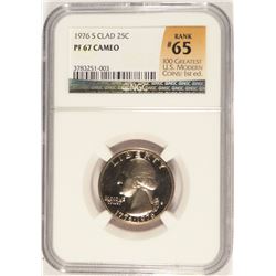 1976-S PROOF WASHINGTON QUARTER NGC PF-67 CAMEO (RANK #65 100 GREATEST US MODERN