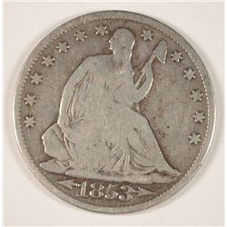 1853 SEATED HALF DOLLAR G/VG