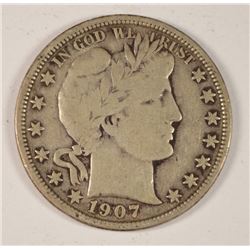1907-O BARBER HALF DOLLAR F/VF