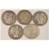 Image 1 : (5) 1914-S BARBER HALF DOLLARS