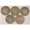 Image 2 : (5) 1914-S BARBER HALF DOLLARS