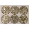 Image 2 : (6) AU/SLIDER WALKING LIBERTY HALF DOLLARS (1935, 1936, 1937, 1939-D, 1941,