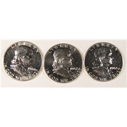 (3) PROOF FRANKLIN HALF DOLLARS (1960, 1962, 1963)
