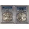 Image 1 : 2004 & 2005 AMERICAN SILVER EAGLES, PCGS MS-69