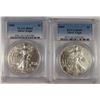 Image 1 : 2005 & 2006 AMERICAN SILVER EAGLES, PCGS MS-69