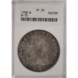 1798 BUST DOLLAR, ANACS VF-20