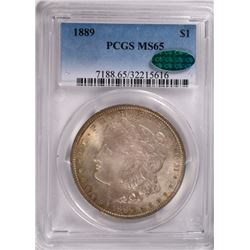 1889 MORGAN SILVER DOLLAR, PCGS MS-65 CAC!!