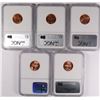 Image 2 : ( 5 ) NGC MS-67 GRADED LINCOLN CENTS:1987. 89-D, ( 2 ) 92 WIDE "AM" & 96-D