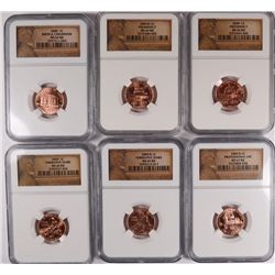 ( 6 ) NGC GRADED 2009 & 2009-D LINCOLN CENTS