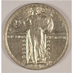1921 STANDING LIBERTY QUARTER, AU-58 RARE!!!