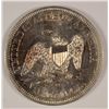 Image 2 : 1861-O SEATED HALF DOLLAR, MS-62  BEAUTIFUL COLOR!