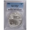 Image 1 : 2003 AMERICAN SILVER EAGLE, PCGS MS-70! PERFECT!