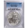 Image 1 : 2005 AMERICAN SILVER EAGLE, PCGS MS-70 RARE LISTS IN PCGS PRICE GUIDE AT $700.00