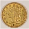 Image 1 : 1836 $2.5 GOLD CLASSIC HEAD AU DETAILS