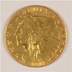 1911 $2.5 GOLD INDIAN XF