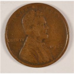 1922 (NO D) LINCOLN CENT G/VG (RARE)