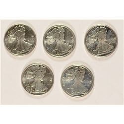 (5) 1/10 OZT .999 FS ROUNDS