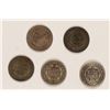 Image 2 : (5) SEATED HALF DIMES (1838, 1839, 1842, 1847, 1850)