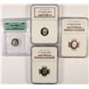 Image 1 : (4) SLABBED PROOF ROOSEVELT DIMES (1960, 2008-S, 2009-S, 2011-S)
