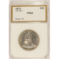 1875 PROOF SEATED HALF DOLLAR PCI PR-64 (NICE)
