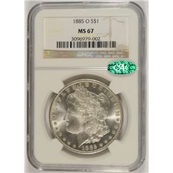 1885-O MORGAN DOLLAR NGC MS-67 (CAC)