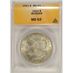1921 MORGAN DOLLAR ANACS MS-63