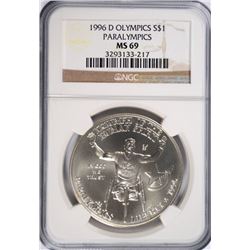 1996-D OLYMPICS (PARALYMPICS) COMMEN DOLLAR NGC MS-69