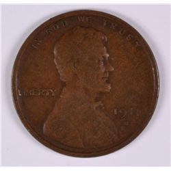1911-S LINCOLN CENT G/VG