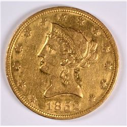 1852 $10 GOLD LIBERTY XF/AU