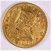 Image 1 : 1852 $10 GOLD LIBERTY XF/AU