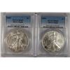 Image 1 : 2004 & 2005 AMERICAN SILVER EAGLES, PCGS MS-69
