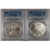Image 1 : 2006 & 2007 AMERICAN SILVER EAGLES, PCGS MS-69